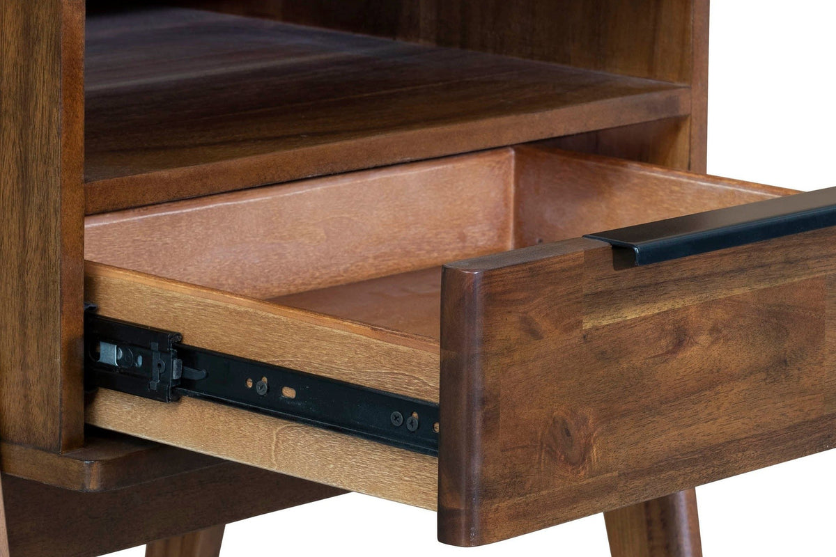 Close-up of the Pescasseroli drawer pulled out on its ball-bearing slide