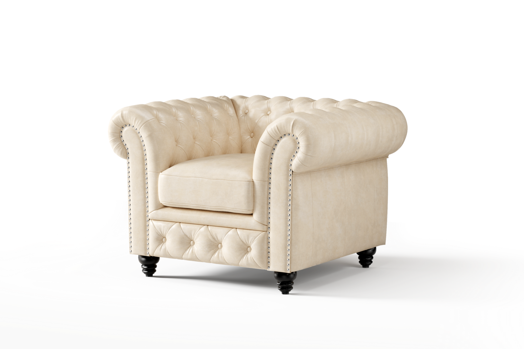 Parma Leather Chesterfield Accent Chair