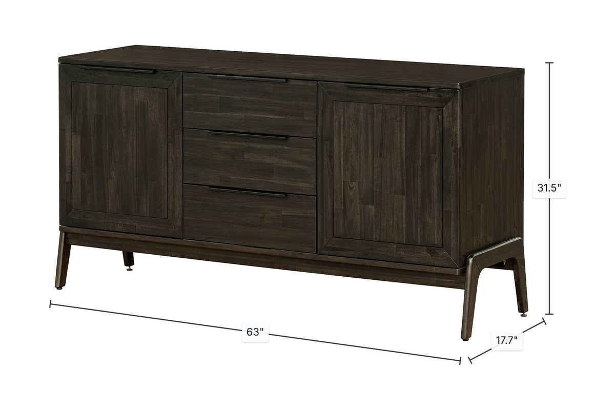 Prescott sideboard dimensions in inches, 63 x 17.7 x 31.5 in
