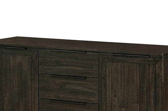 Prescott Antique Black Acacia Sideboard - Clean Fronts, Slim Pulls