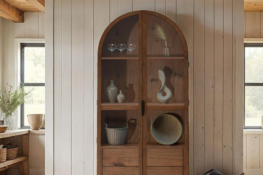 Prescott Arched Glass Door Display Cabinet - Made for Display
