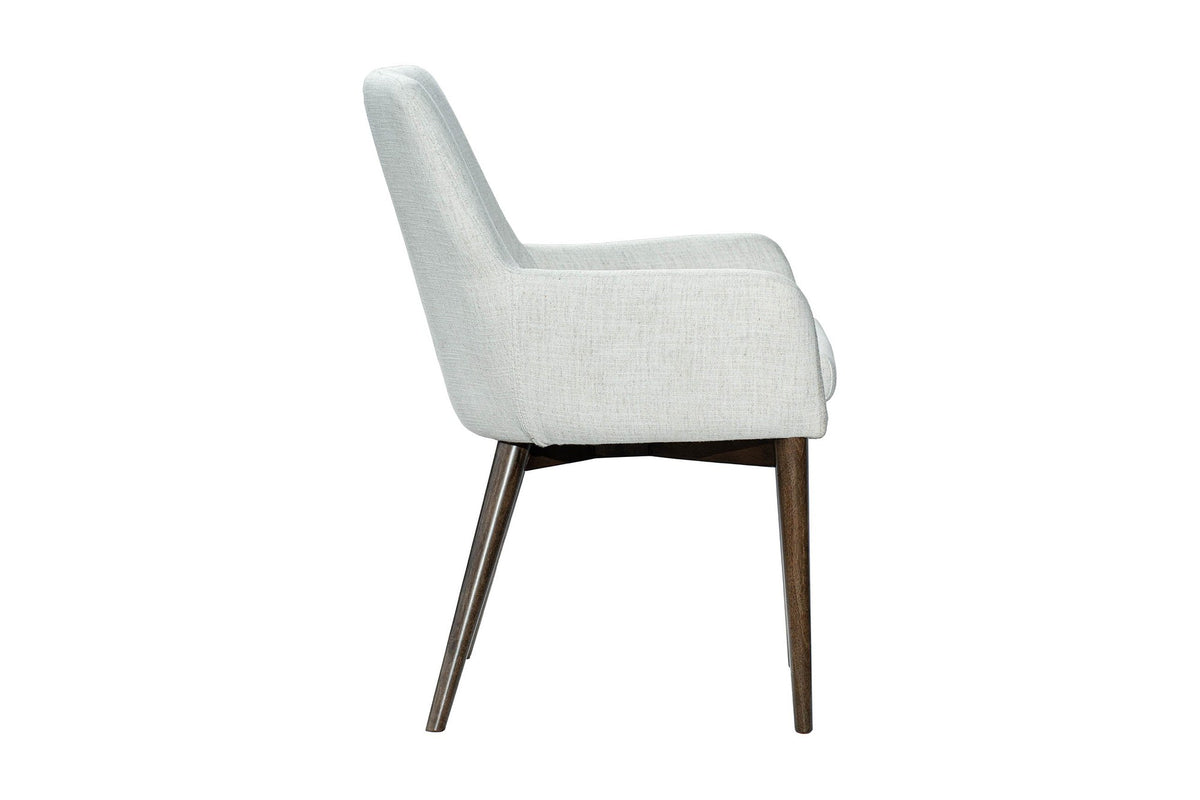 Radley ivory fabric arm dining chair, side profile