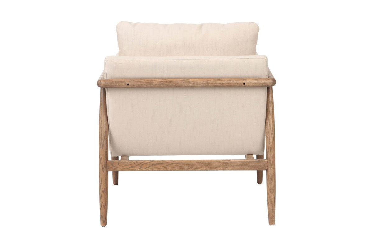 Soren beige fabric accent chair, back view