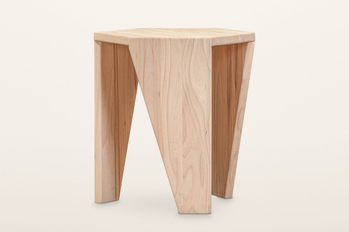 Sovana side table in Sandblast White Elm from another side
