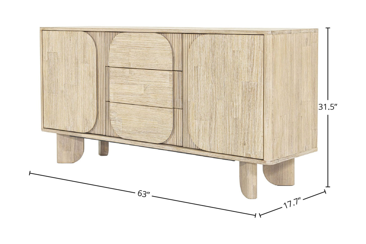 Sylvan sideboard dimensions: 63 in wide, 17.7 in deep, 31.5 in high