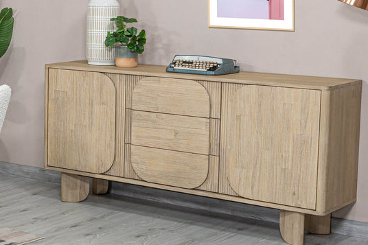 Sylvan Acacia Sideboard with Rounded Panels - Light Acacia for Any Room
