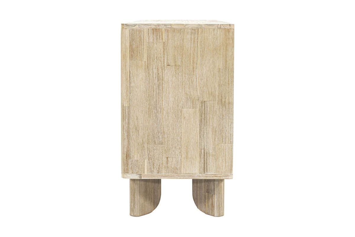 Sylvan dresser, side view showing the curved block legs