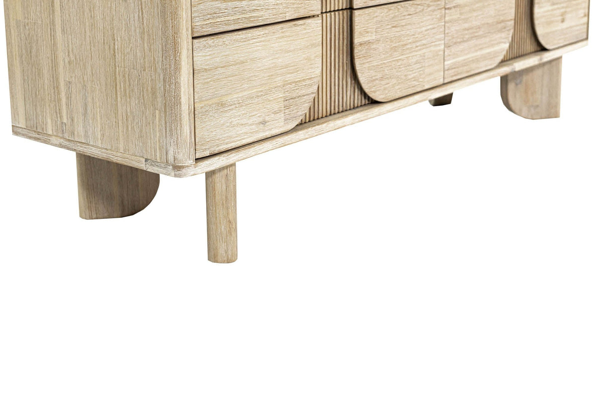 Sylvan dresser corner with curved block legs