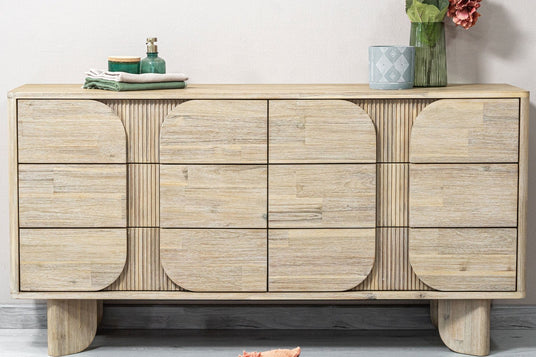 Sylvan Sand Wash Acacia 6-Drawer Dresser - Sized for the Bedroom Wall