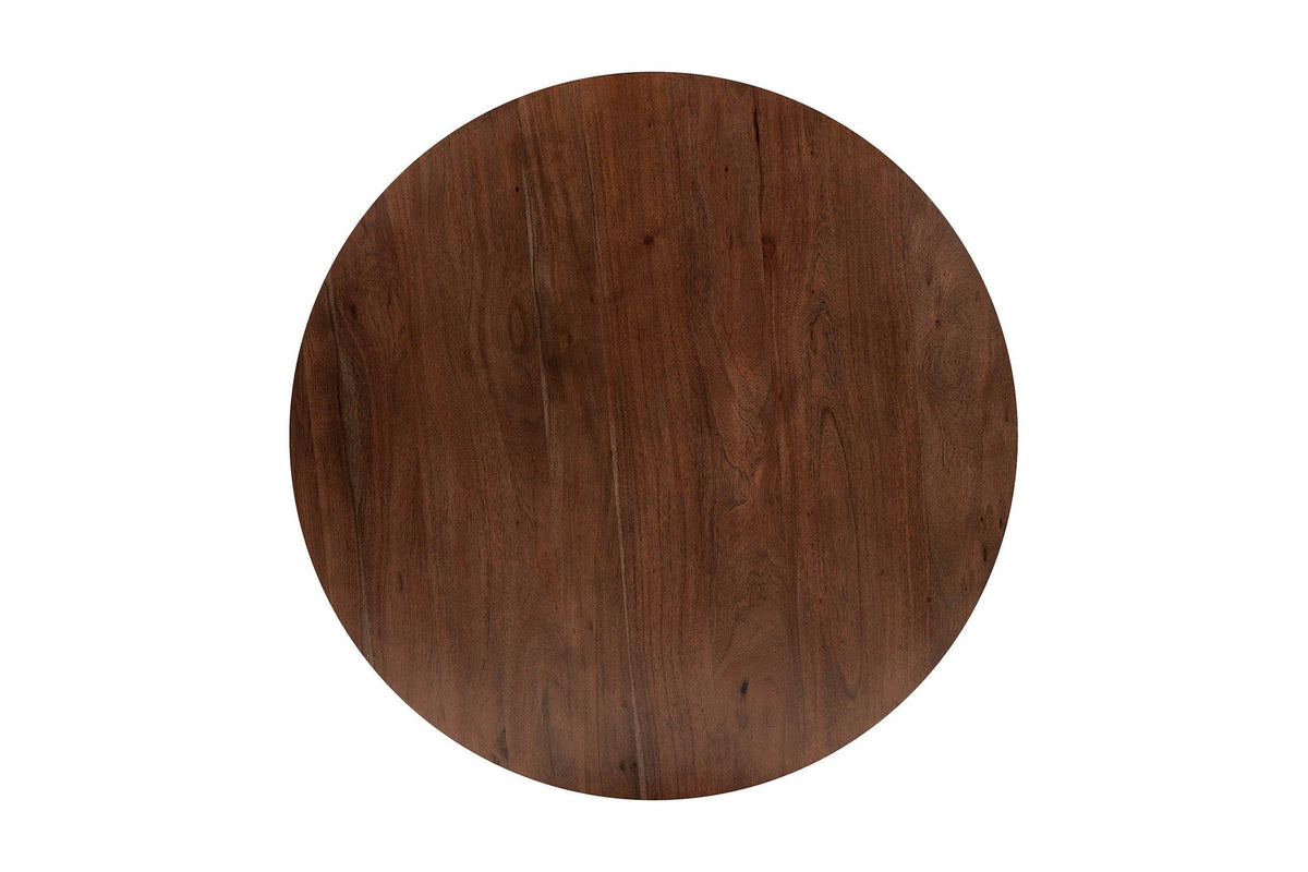 Thorne 48-inch round acacia tabletop seen from directly above