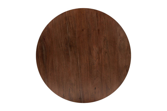 Thorne Acacia Adjustable-Height Round Dining Table - Grain Across the Top