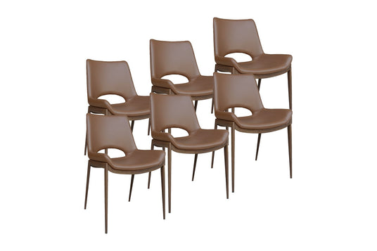 Tobin Saddle Faux Leather Dining Chair (Set of 6) - Six Chairs, One Look
