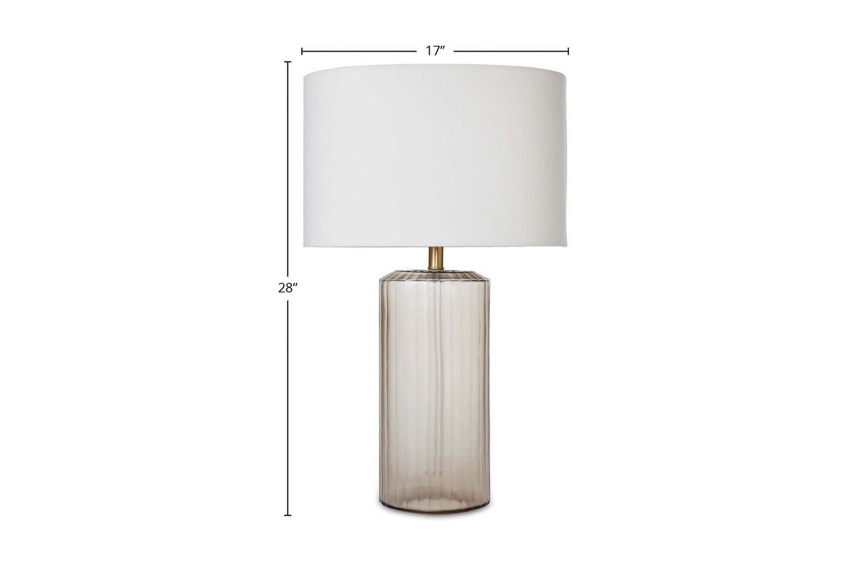 Valeria table lamp dimensions: 17 in wide and 28 in high