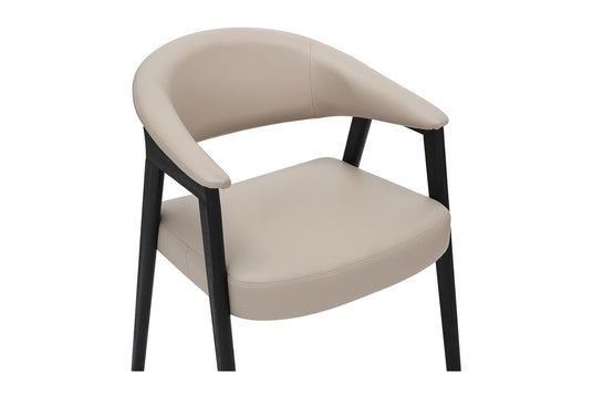 Vance Mushroom Faux Leather Dining Armchair (Set of 2) - A Back That Wraps Around
