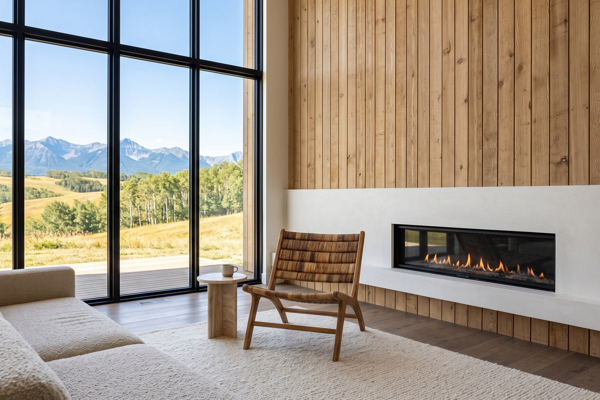 Varigotti accent chair in a foothills house in Black Diamond, Alberta