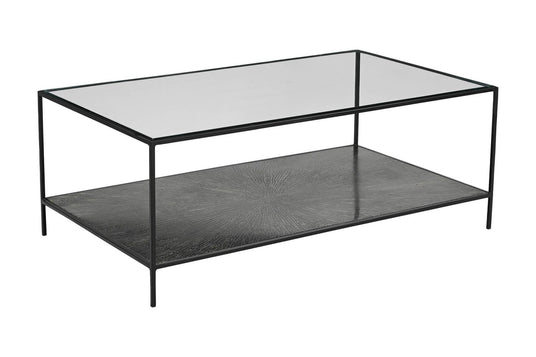 Vaughn Glass and Black Iron Coffee Table - A Light Presence