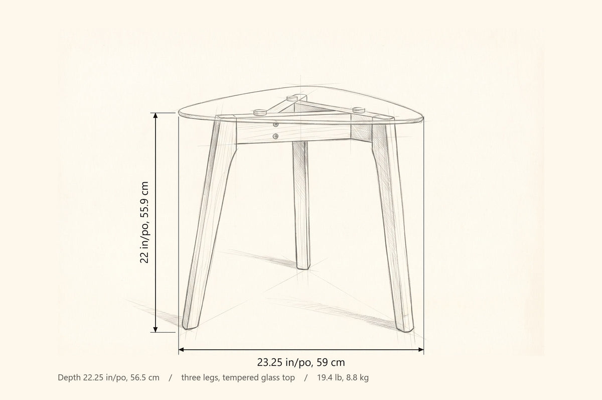 Vipiteno dimensions: 23.25 in wide, 22.25 in deep, 22 in high