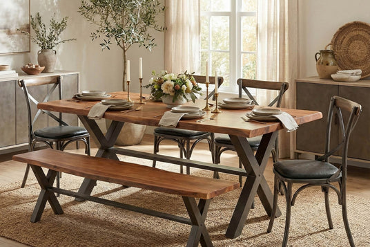 Wexford Live Edge Solid Acacia Dining Table - Two Lengths to Choose