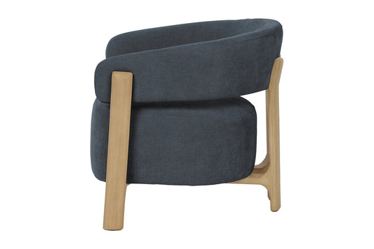 Willoughby Spruce Grey Chenille Club Chair - Curves From Every Angle