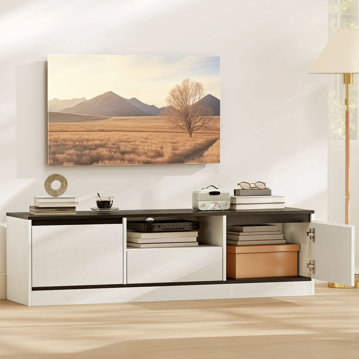 Palmer TV Stand for 55-60 Inch TVs - White