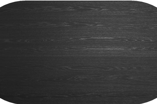 Yale Black Oval Pedestal 7-Piece Dining Set - Wood Grain in Black