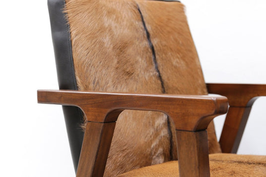 Yardley Goat Hair and Leather Accent Chair - No Two Hides Alike