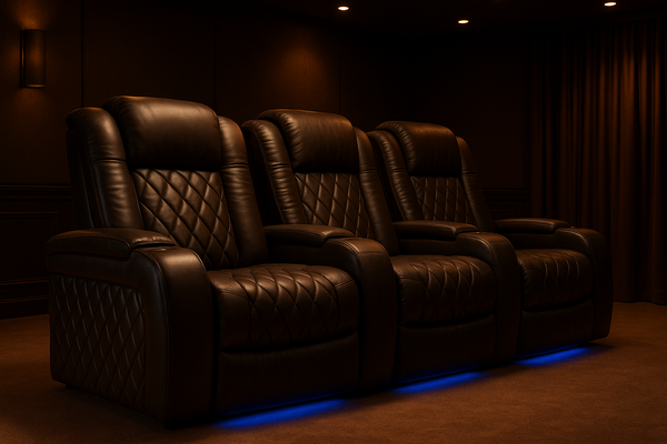 Luxury Valencia Italian Nappa leather home theater seating