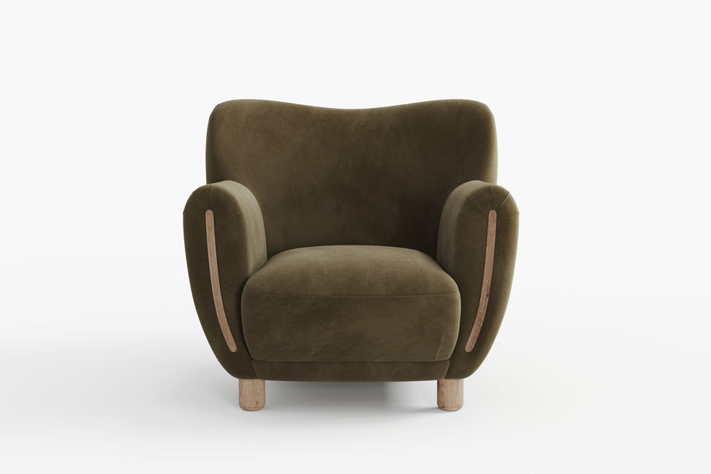 Valencia Emerald Accent Chair, Olive Green