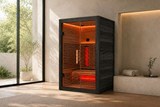Valencia Aura™ 2-Person Full Spectrum Low-EMF Infrared Sauna | Black Exterior | Canadian Red Cedar