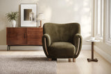 Emerald Velvet Fabric Accent Chair