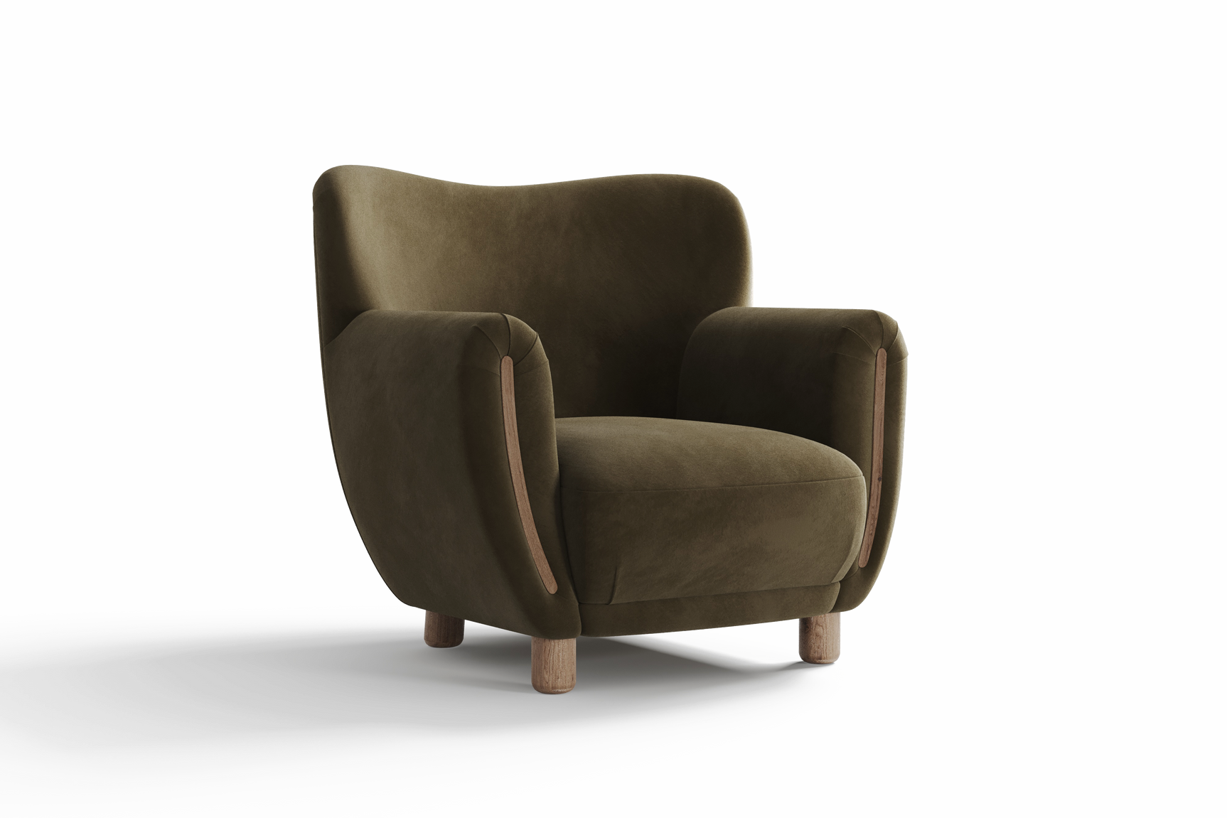 Emerald Velvet Fabric Accent Chair
