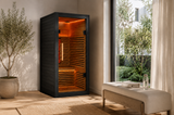 Valencia Aura™ 1-Person Full Spectrum Low-EMF Infrared Sauna | Black Exterior | Canadian Red Cedar