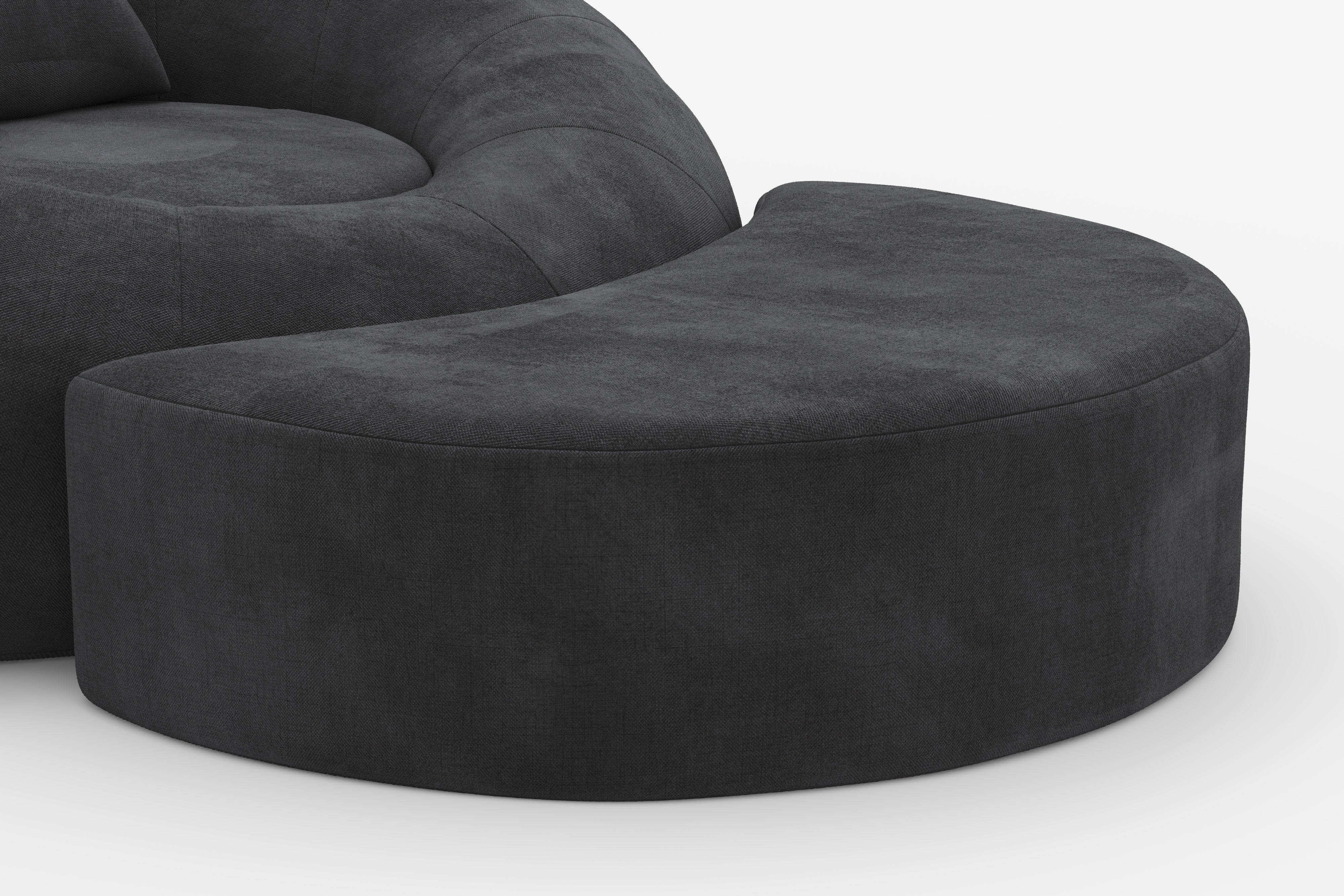 Valencia Grace Fabric Theater Lounge Cuddle Seat with Ottoman, Charcoal Grey