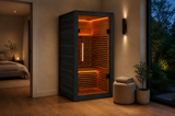 Valencia Aura™ 1-Person Full Spectrum Low-EMF Infrared Sauna | Black Exterior | Canadian Red Cedar