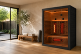 Valencia Aura™ 3-Person Full Spectrum Low-EMF Infrared Sauna | Black Exterior | Canadian Red Cedar
