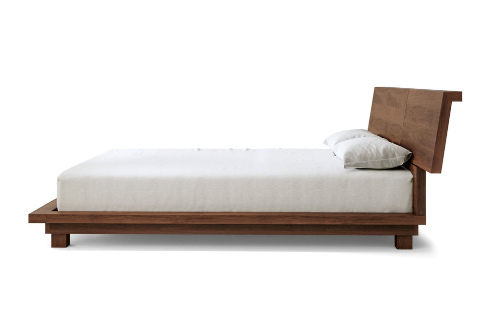 Valencia Faith Wide Headboard Wooden King Size Bed Frame, Walnut Color