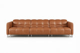 Sofia Distressed Italian Aniline Leather Dual Reclining Sofa