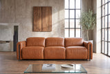 Octavia Distressed Italian Aniline Leather Dual Reclining Sofa
