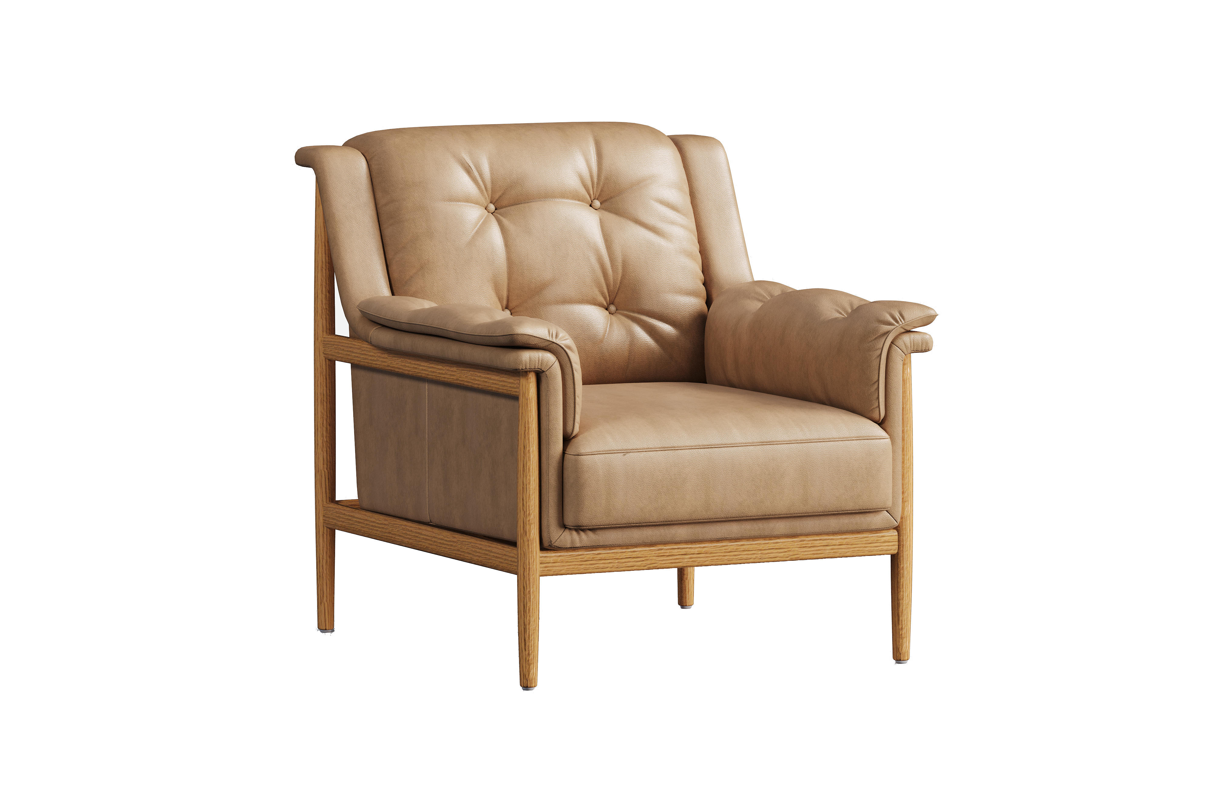 Valencia Jasmine Top Grain Leather Accent Chair, Brown