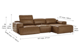 Valentina recliner Sectional in distressed Italian aniline leather