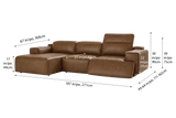 Valentina Distressed Leather Recliner Sectional Sofa