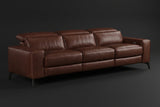 Esther Distressed Italian Aniline Leather Power Dual Recliner Sofa