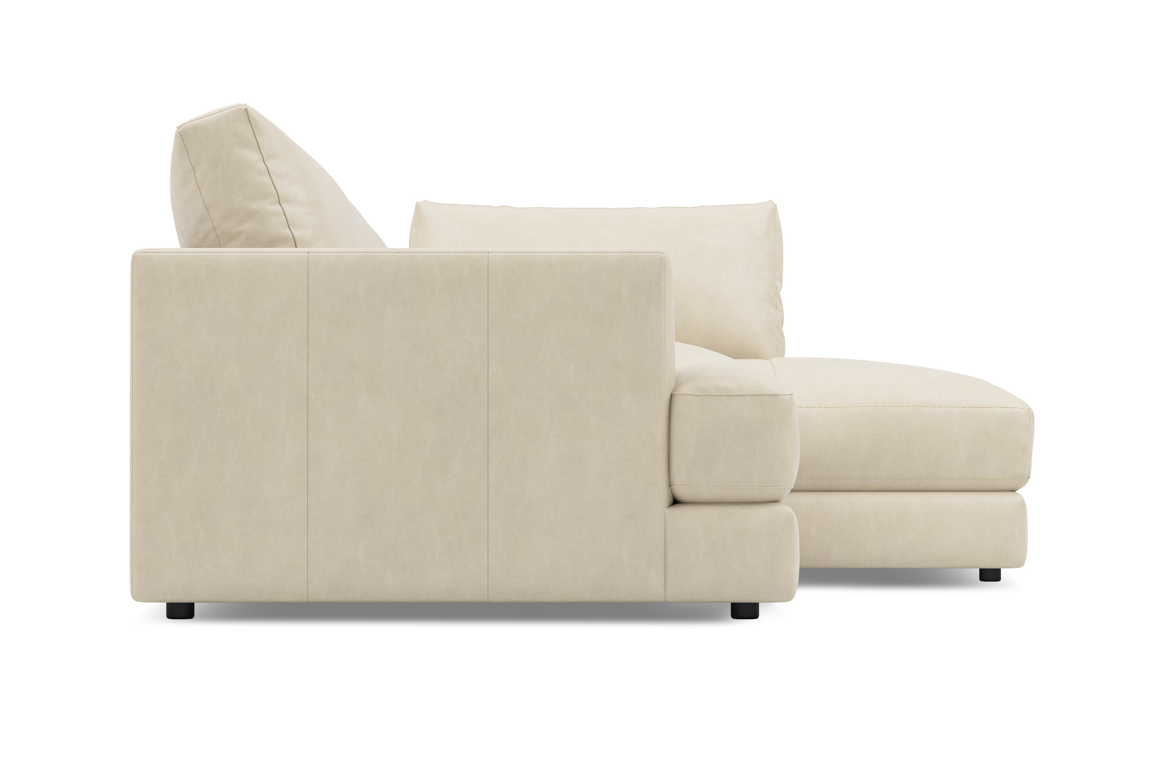 Valencia Serena Leather Three Seats with Right Chaise Sectional Sofa, Beige