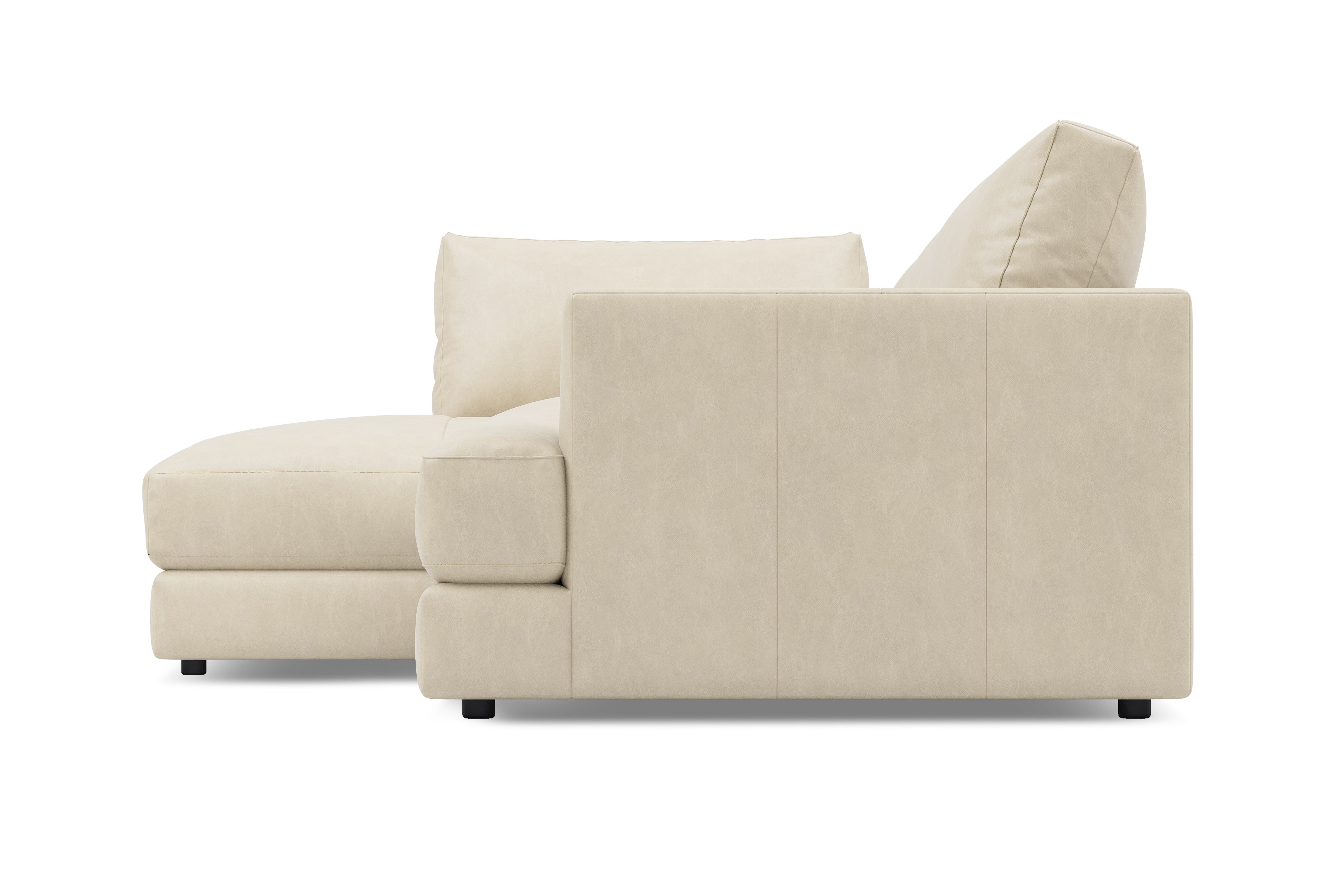 Valencia Serena Leather Three Seats with Left Chaise Sectional Sofa, Beige