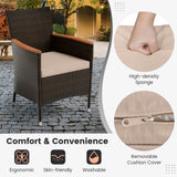 11 Pieces Patio Dining Set 15ft Double-Sided Patio Umbrella (Base Included) and Outdoor Rattan Furniture Set with 8 Stackable Chairs