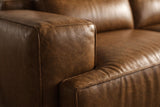 Valentina recliner Sectional in distressed Italian aniline leather