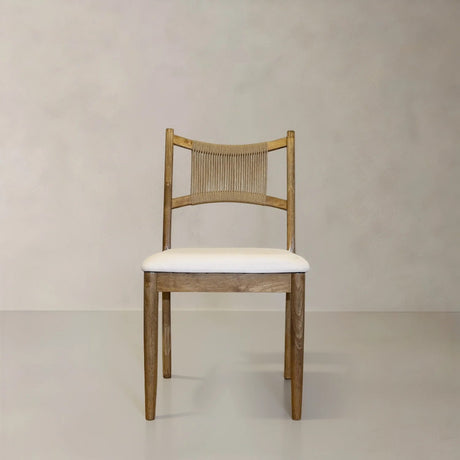 April Solid Wood Dining Chair, Cream