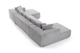 Alexus Corduroy Fabric Sectional Sofa