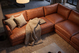 Serena Distressed Leather Corner Sectional Sofa