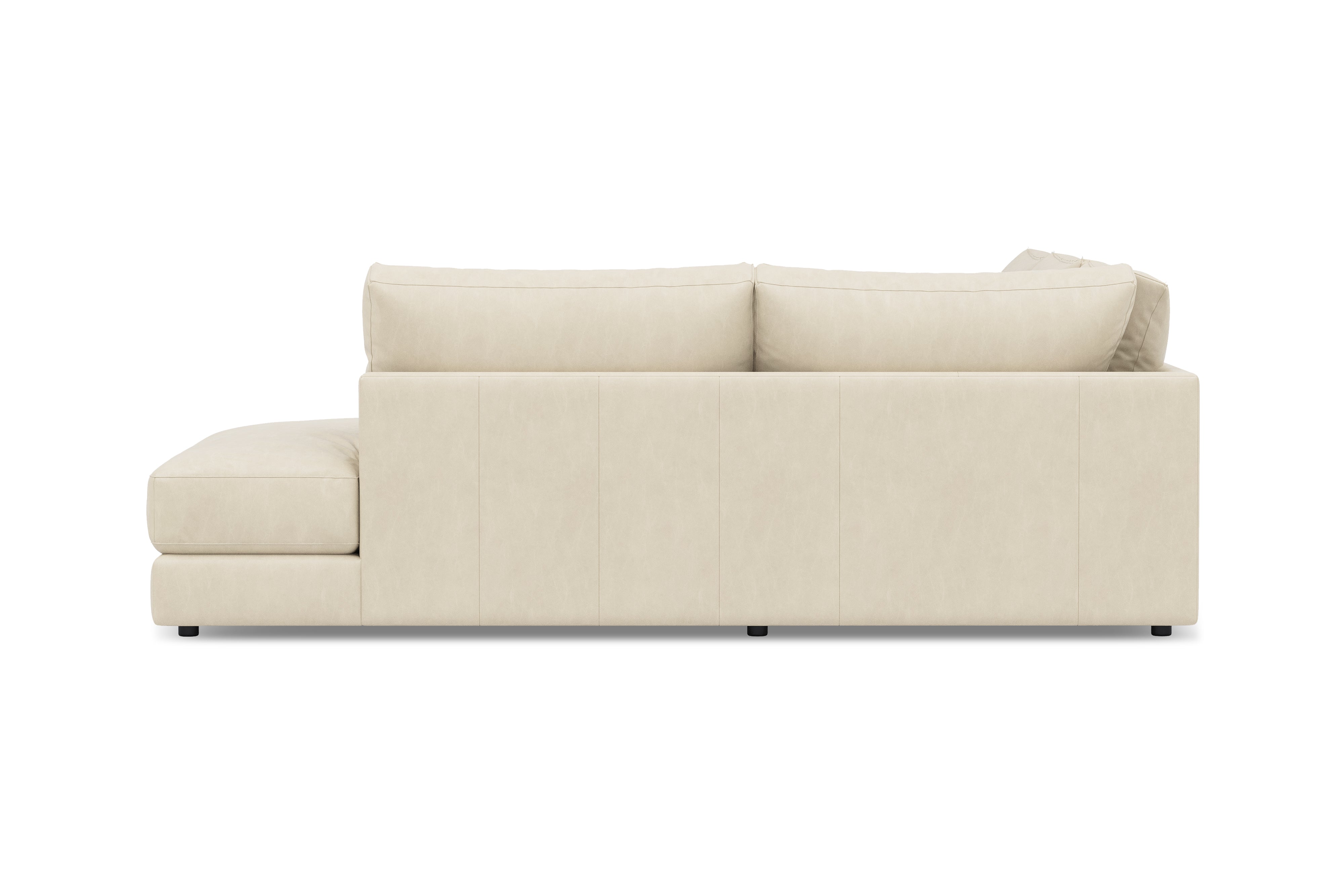 Valencia Serena Leather 2-Piece Right Bumper Chaise Sectional Sofa, Beige